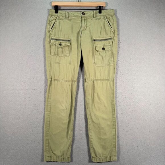 Anthropologie Hei Hei Cargo Pants Womens‎ 28 Yellow Green Slim Straight Set Of 2 - Picture 3 of 16